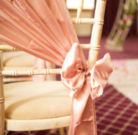 A decorated wedding chair